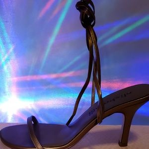 Bronze strappy heel